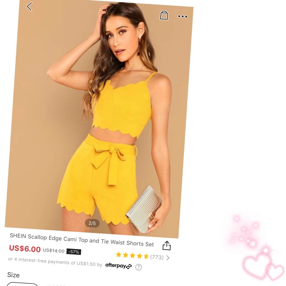 SHEIN | Scalloped Tank + Short Set | NWOT